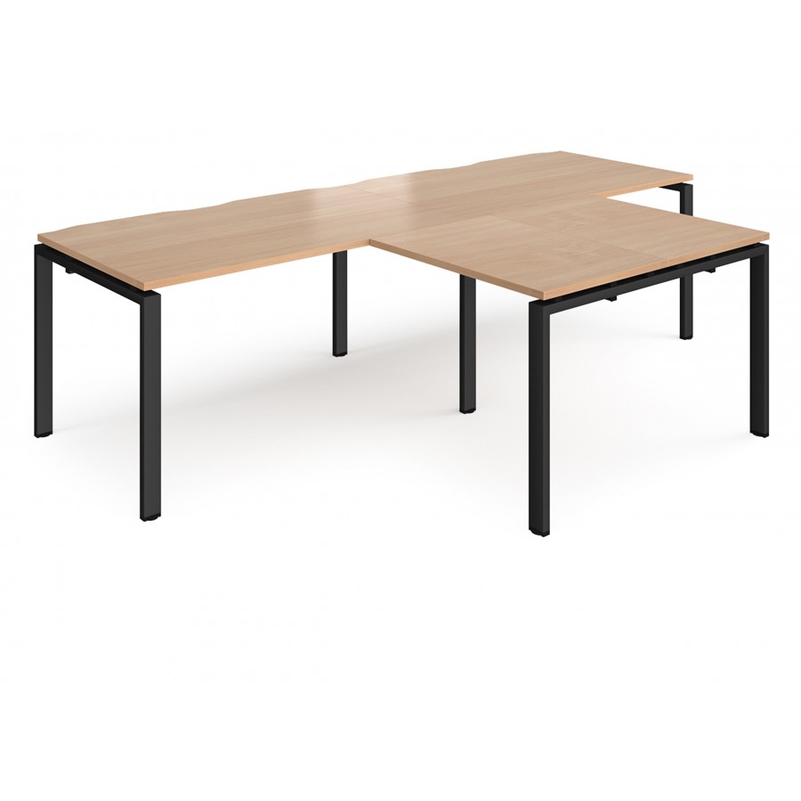 Adapt 2 Person  L Shape Desks with Return Unit